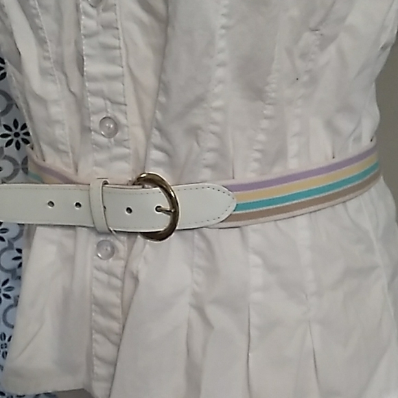 Vintage 1970s stretcht belt pastel stripes